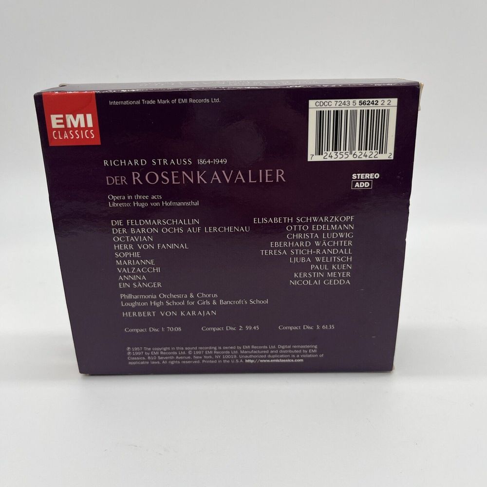 Strauss, Richard : R Strauss: Der Rosenkavalier CD Box Set - Picture 2 of 10